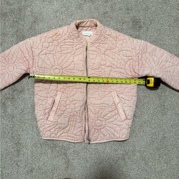 Light Pink Anthropologie Puffy Embroidered Jacket - Picture 4 of 4